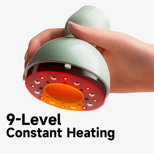USB Rechargeable Massager 9 Level Adjustable Cupping Therapy Device Home - Gray - Size 01