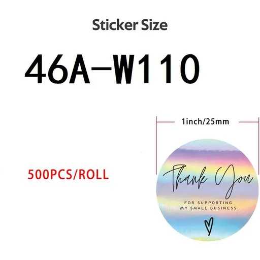 500 Thank You Stickers, Holographic Thank You Stickers for Small Business, Self-Adhesive & Waterproof Stickers