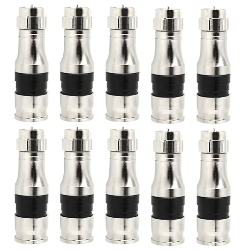RG11 Connectors 10 Pack,F Type Connectors,RG11 Coax Cable Compression Fitting with Weather Seal O Ring