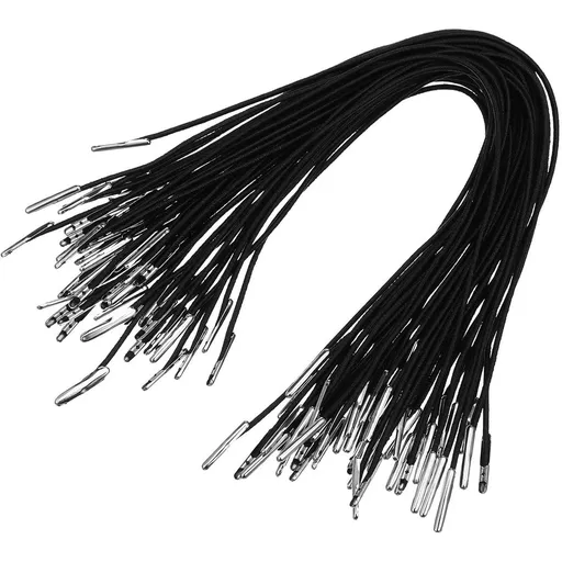 50 Pcs Black Elastic Cord - Polyester, High Elasticity, Wear-Resistant for DIY Craft & Bind
