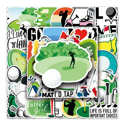 Golf Stickers, 50PCs, Aesthetic Sports Vinyl Waterproof Decals, Laptop, Water Bottle, Stickers for Kids, Toddlers, Teens, Girls