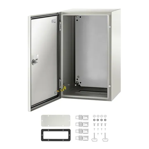 NEMA Steel Enclosure, 20 x 12 x 10\'\' NEMA 4X Steel Electrical Box, IP66 Waterproof & Dustproof, Outdoor/Indoor Electrical Junction Box, with Mounting Plate