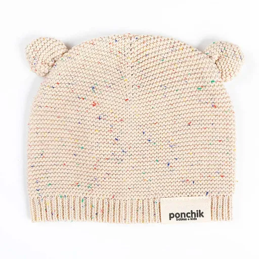 Ponchik Babies + Kids Bear Knitted Beanie Hat - Carmel