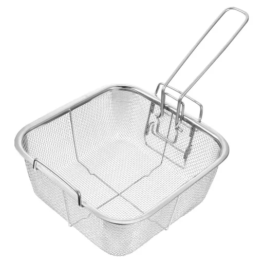 Frying Basket Stainless Steel Fry Basket: Wire Fry Basket French Fry Serving Net Strainer Kitchen Cooking Tools for Fried or Fruits 32.7X20CM,12.87"X7.87"X4.33
