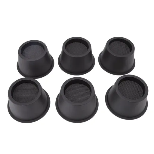 6Pcs Furniture Risers Round Plastic Furniture Lift Riser for Bed Table Couch Black 2.8in