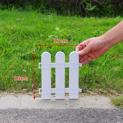 12 Pieces Garden Fence with 12 Pieces Fence Insert White Plastic Fence Garden Fence Edgings Lawn Flowerbeds Plant Borders