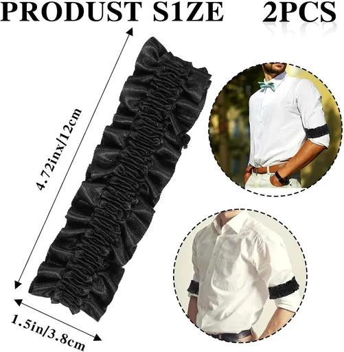 2 Pcs Mens Western Arm Garter Garter for Man's Arm 1920s Sleeve Garters for Men Anti-Slip Roaring Garters Belt Party Decoration Roaring 20s Costumes for Men Party Costum