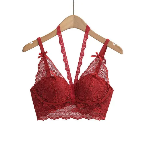 House Of Dasein Lace Neck And Strapless - Dark Red - M