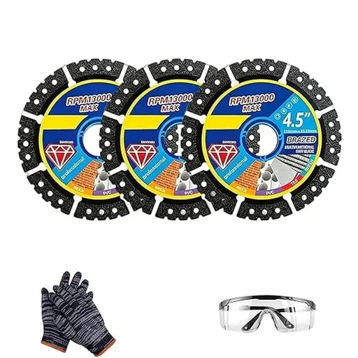 4.5" Diamond Multi-Purpose Saw Blades, Heavy Duty Diamond Cutting Disc, Multi Material Diamond Cutting Blade, for Cutting Marble Quartz Stone Tile Metal Plastic