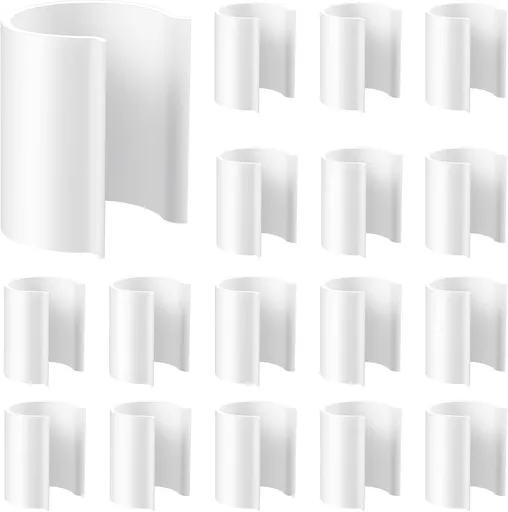 16 Pcs White Pool Cover Clips or Above Ground Pools PVC Clamps or Swimming Pool Wind Guard Cover Clips or 1-1/2 Inch PVC Pipe or Securing Swimming with Metal Railing