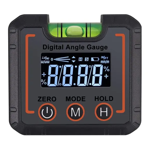 Digital Angle Finder Magnetic & Level Bubble Vial 4 X 90°Angle Gauge Inclinometer, Mini Level Bevel Gauge Protractor