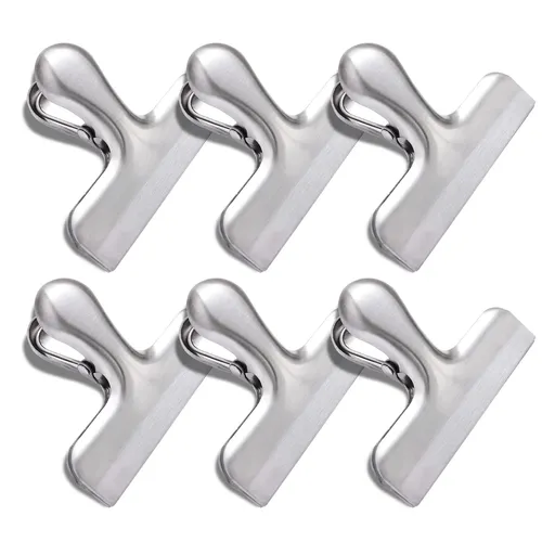 6 Pack Bag Clips Chip Clips Bag Clips Food Clips, Bag Clips for Food, Heavy Duty Air Tight Seal Kitchen Clips Snack Clips Food Bag