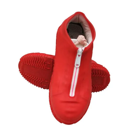 Waterproof Silicone Shoe Covers Reusable Overshoes - Red - M