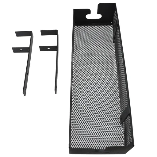Under Desk Cable Management Tray Carbon Steel Under Desk Storage Basket Cable Organizer with Clamp for Office Home Black