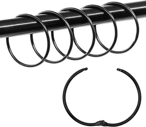 Loose Leaf Binder Book Rings - 36 Pcs 2 Inch Large Metal O Ring Binding Rings for Index Card, School Notecards, Office (Black)