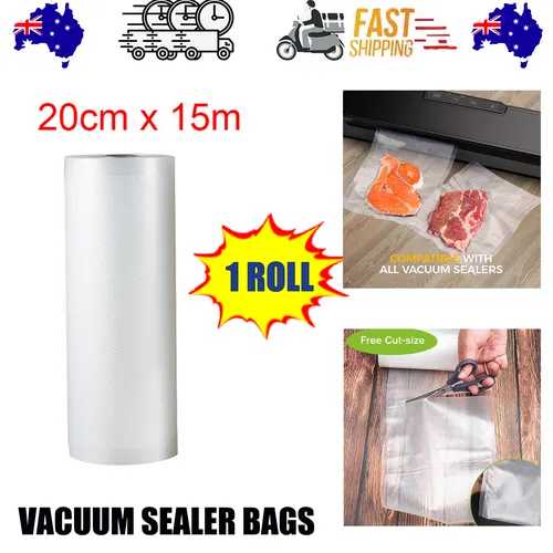 1ROLL 20CM Vacuum Sealer Bags Rolls Vaccum Food Saver Storage Seal 15M