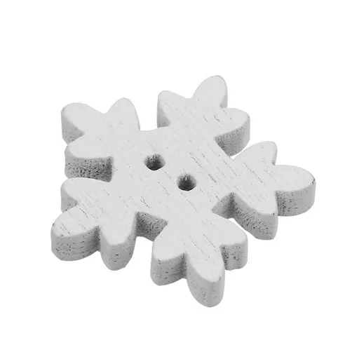 100pcs Christmas White Wooden Snowflakes Buttons for Scrapbooking Craft Sewing Button DIY Button Christmas White Snowflake Wood