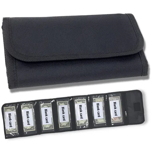 Money organizer for cash 6 slots money holder with blank card, Cash holder wallet organizer for Budgeting, Traveling, Saving, Receipts, Coupons and Tips (Black)