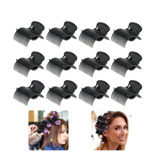 2.4x2x1.6In Roller Clips,20Pcs Replacement Hair Section Styling Clips for Home,Black Plastic Hair Section Fixing Clamps for Effortless Curls and Waves