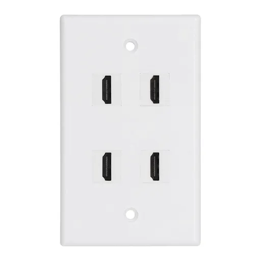 4 HD Multimedia Interface Wall Plate US Standard ABS Outlet Panel for AV Receiver Home Theater System