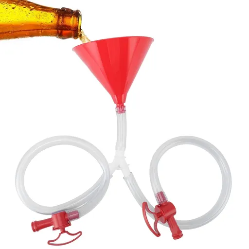 Beer Bong Funnel with Valve,Extra-Long 2.5 feet (30 inch) Kink Free Tube for Beer Drinking Games, College Parties, 1 Pack