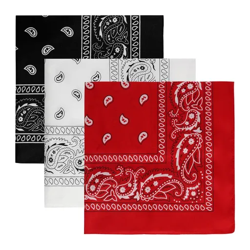 3 Pack Pure Cotton Paisley Pattern Bandanas Face Mask Square Scarf Headwear Paisley Pattern Bandanas for Men