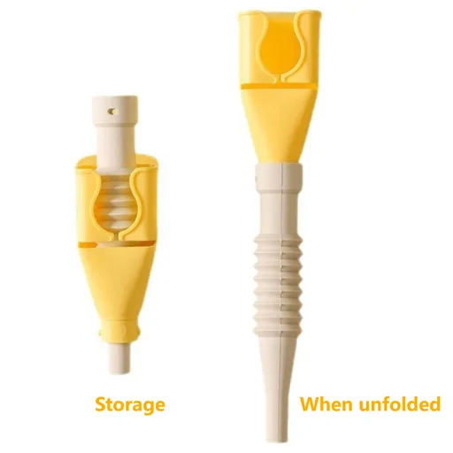 Bendable Silicone Long Oil Funnel, Clip-On Universal Oil Dispenser, Multi-Purpose Kitchen Transfer Funnel—Yellow