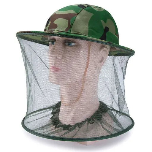 Camouflage Beekeeper Beekeeping Cap Hat with Head Net Mesh Face Protection Outdoor Fishing Equipment Beekeeping Supplies