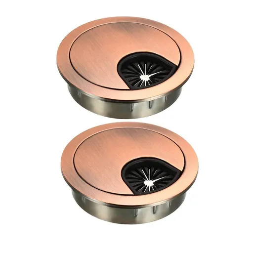 Desk Grommet for Wire Organizer - Copper Red,Desk Hole Cover Grommet for Office Computer Desk Table Fits 2" Hole, 2-Pack