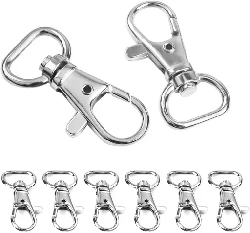 CooBigo 30pcs Metal Swivel Clasps Lanyard Snap Hook Lobster Claw Clasp Jewelry Findings Swivel Trigger Snap Hooks (Webbing Size:1/2" (13.2mm))#FLQ059-A