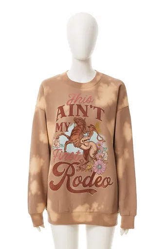 Mineral Wash Graphic Sweatshirt Mocha XL