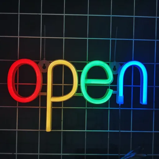 LED Neon Sign, OPEN Neon Sign Lamp Holiday Party Festive Prop, Creative LED Night Lamp Bar atmosphere colored lights