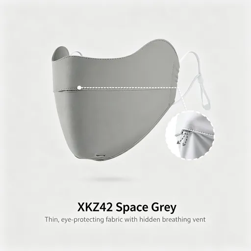 XKZ42 Space Grey One Size | Ice Silk UV Protection Mask | Christmas Casual Outing Gift | Eye Corner Shield Breathable Anti-Fog Sun Mask