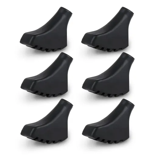 Walking Stick Tips - 6-Piece Set of Replacement Rubber Walking Stick Tips That fit Most Mountaineering and Hiking Walking Sticks