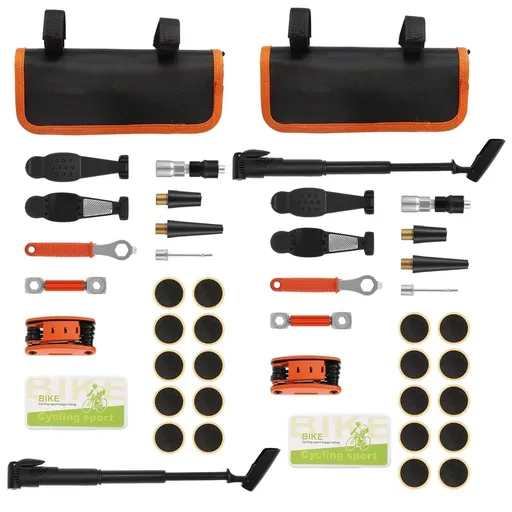 2 Sets 16 in 1 Tool Bicycle Repair Tool Kit Sturdy and Practical Convenient Storage Bag for Mountain and Road Bike
