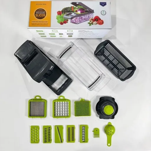 14-in-1 Vegetable Chopper (11 Blades+Spoon-shaped Tool)