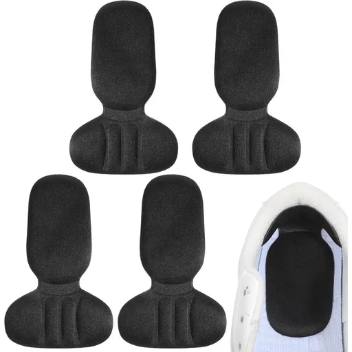 4PCS Anti-Slip Heel Liners, Heel Pads for High Heels, Loose Shoes Too Big, Reusable Shoe End Guards Liners for Women Men