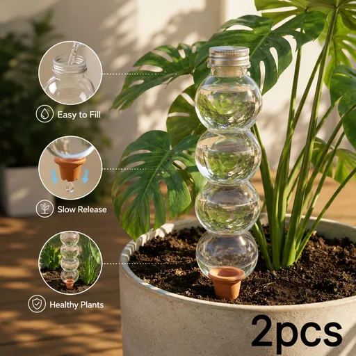Automatic Watering Globes Terracotta Water Globes Self-Watering Globes - Clear - Size 01