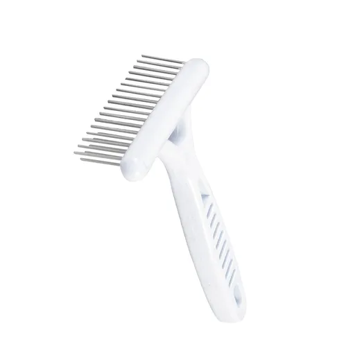 Dog Grooming Rake, Stainless-Steel Pet Deshedding Dematting Brush Comb, Double Row Groomer Rakes Tool for Easy