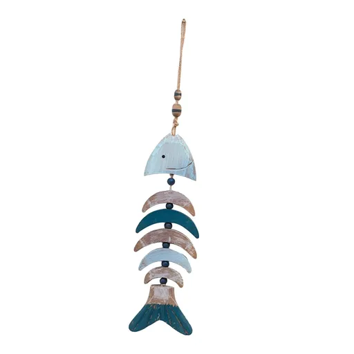 Nautical Fish Pendant Beach Theme Ornament Bones Supplies Art Crafts for Wall Hanging Farmhouse Wall Decorations Bathroom Party