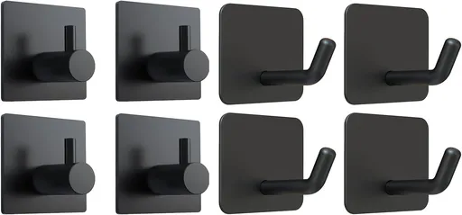 2 Types of Black Adhesive Hooks Bundle