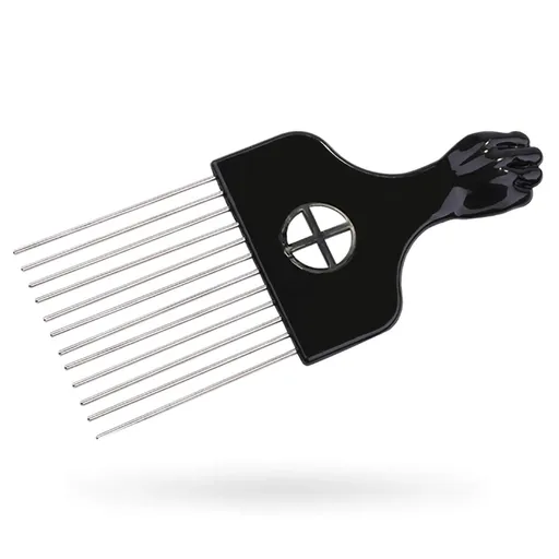 3 Pcs Metal Picks for Afro Hair, Hair Picks for Women and Men, Afro Combs, Fist Pick for Hair, Hair Comb for Hair Styling Black