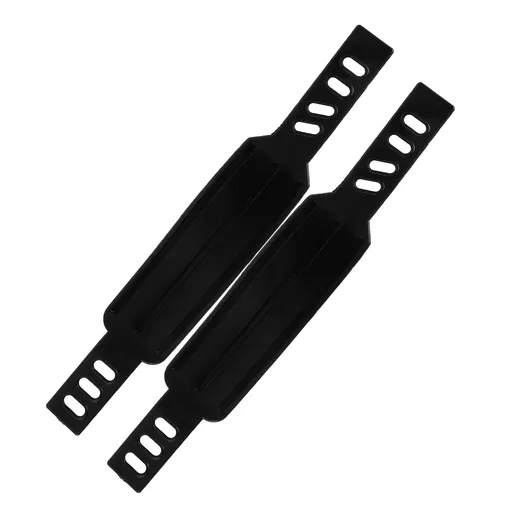 Rowing Machine Foot Straps Exercise Bike Pedal Straps Black 2Pcs Adjustable Design