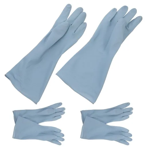 3Pairs Reusable Blue Dishwashing Gloves for Home Use Tear Resistant