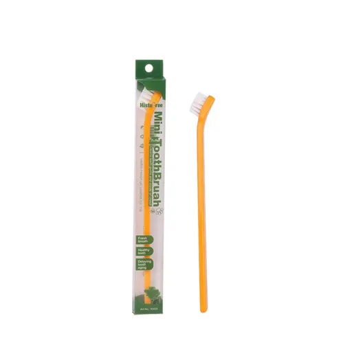 Orange Pet Toothbrush 5 Pack - PP Single Head Dental Cleaning Brush, Long Handle Oral Care Tool for Dogs and Cats, Easy Everyday Pet Hygiene