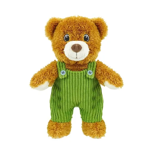 Cute Baby Teddy Bear Plush Toy with Green Overalls – 11“ Soft Corduroy Bear Stuffed Animal Doll, Cuddly Plush Bear for Kids, Toddlers & Boys & Girls Birthday Christmas (Boy)