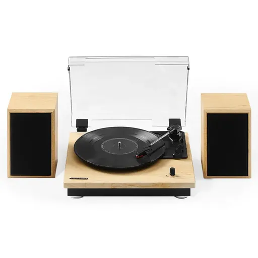 Crosley Brio Record Player Shelf System With Speakers - Natural