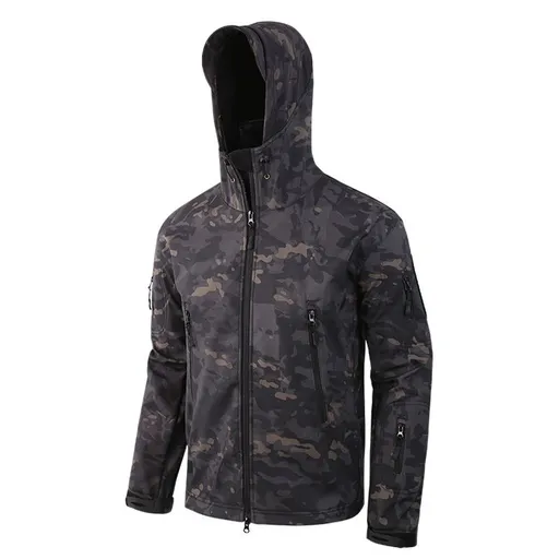ESDY Men Softshell Jacket Outdoor Fleece Training Coat CCBK