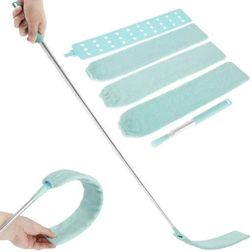 Retractable Gap Dust Cleaner Brush with Long Handle (9 to 37 inches),Microfiber Hand Duster,Telescopic Dust Brush for Wet and Dry,Under Appliance/Refrigerator/Furniture Cleaning Tool