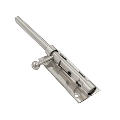 Robust Door Slide Bolt Lock for Bathroom Bedroom and Locker Room Chrome Finish 6In